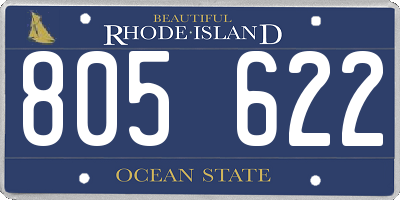 RI license plate 805622