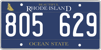 RI license plate 805629