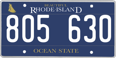 RI license plate 805630
