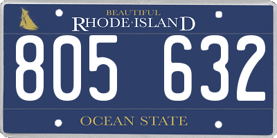 RI license plate 805632