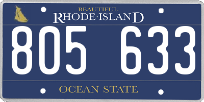 RI license plate 805633