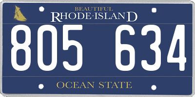 RI license plate 805634