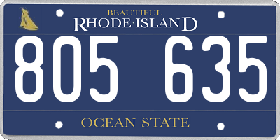 RI license plate 805635