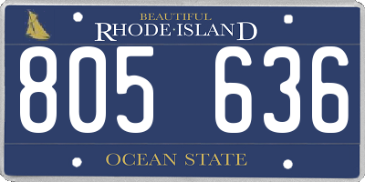 RI license plate 805636