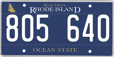 RI license plate 805640