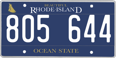 RI license plate 805644