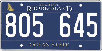 RI license plate 805645