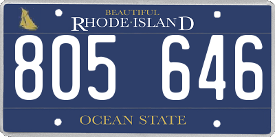 RI license plate 805646