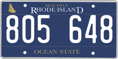 RI license plate 805648