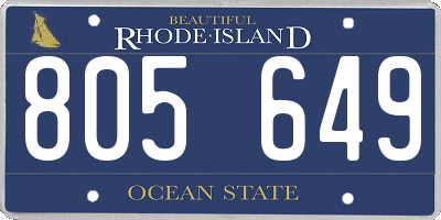 RI license plate 805649