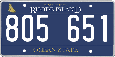 RI license plate 805651