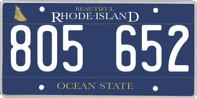 RI license plate 805652