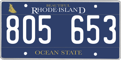 RI license plate 805653