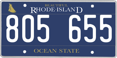 RI license plate 805655