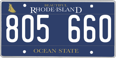 RI license plate 805660