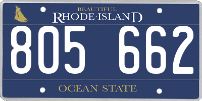 RI license plate 805662