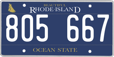 RI license plate 805667