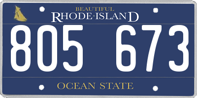 RI license plate 805673