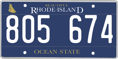 RI license plate 805674