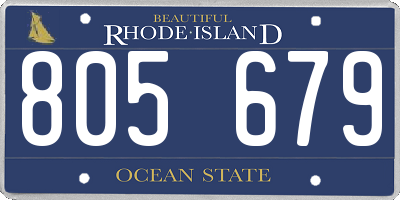 RI license plate 805679