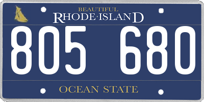RI license plate 805680
