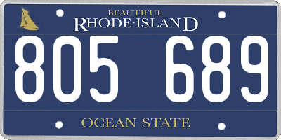 RI license plate 805689