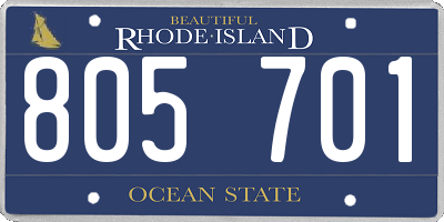 RI license plate 805701