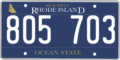 RI license plate 805703