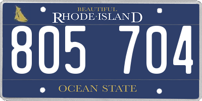 RI license plate 805704