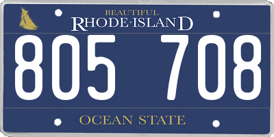 RI license plate 805708