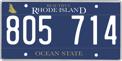 RI license plate 805714