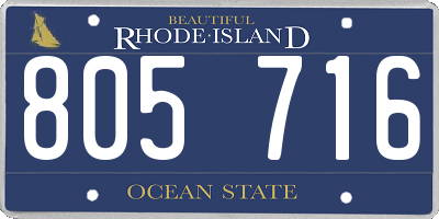 RI license plate 805716