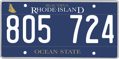 RI license plate 805724
