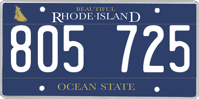 RI license plate 805725