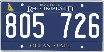 RI license plate 805726