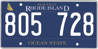 RI license plate 805728