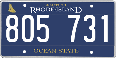 RI license plate 805731