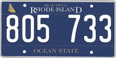 RI license plate 805733
