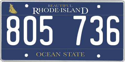 RI license plate 805736