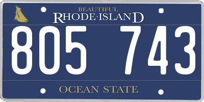 RI license plate 805743