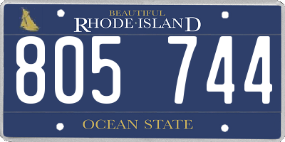 RI license plate 805744