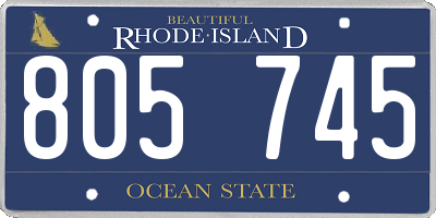 RI license plate 805745