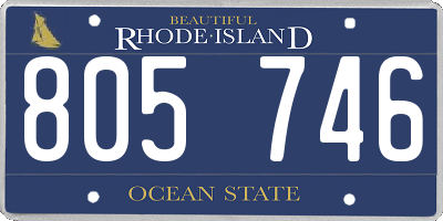RI license plate 805746