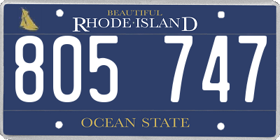 RI license plate 805747