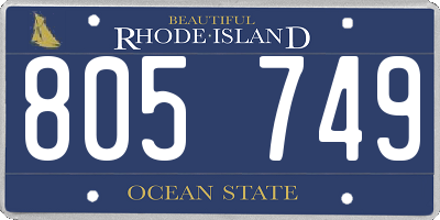 RI license plate 805749