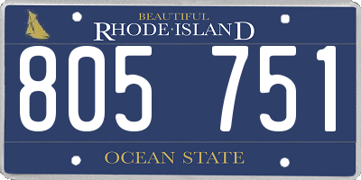 RI license plate 805751