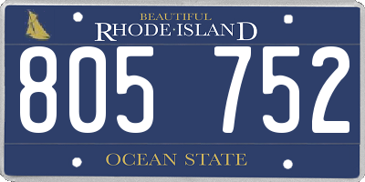 RI license plate 805752