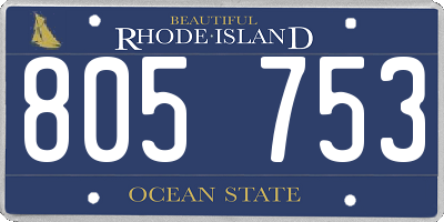RI license plate 805753