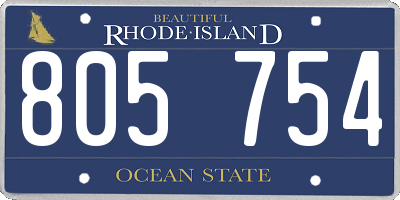 RI license plate 805754