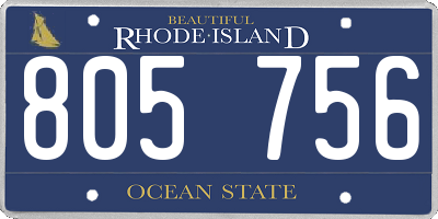 RI license plate 805756